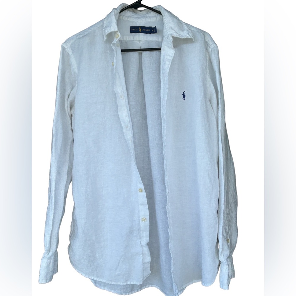 Ralph Lauren White Linen Polo